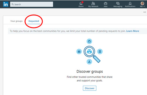 Finding LinkedIn Requested Groups