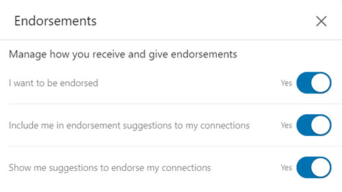 Manage Endorsement Settings