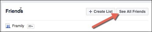 Facebook See All Friends button